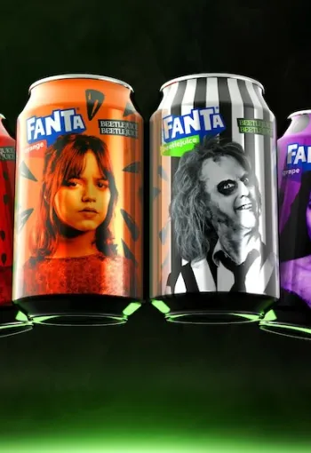 Array of halloween themed Fanta cans.